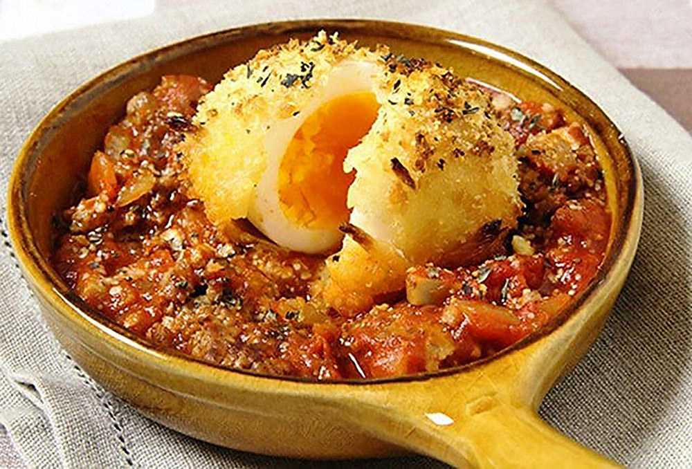 エッグフライのミートソース焼き