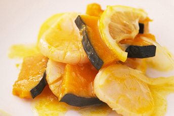 かぼちゃと帆立のレモンマリネ